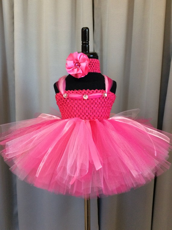 Bright pink princess tutu dress infant tutu little girl | Etsy
