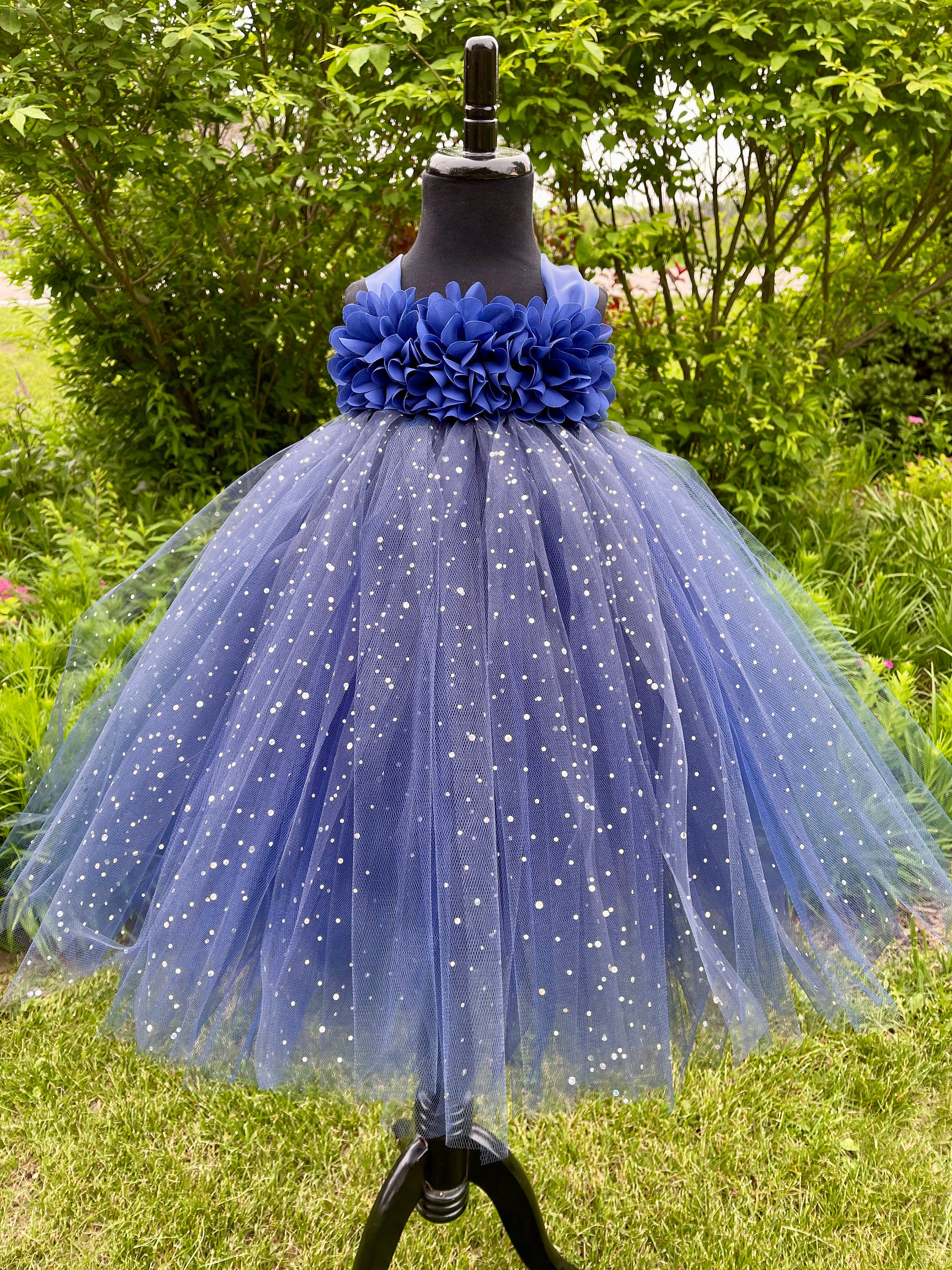 navy blue tutu dress Navy Flower Girl Dress, Navy Wedding, Navy Tutu Dress, Pageant Dress
