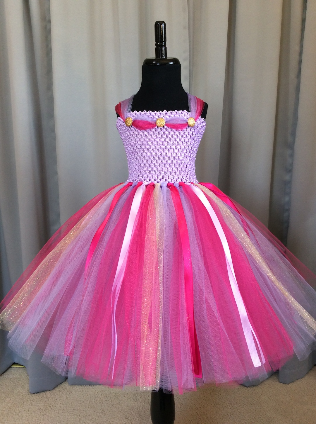 Lavender Fuchsia and Gold Princess Tutu Dress for Girls - Etsy