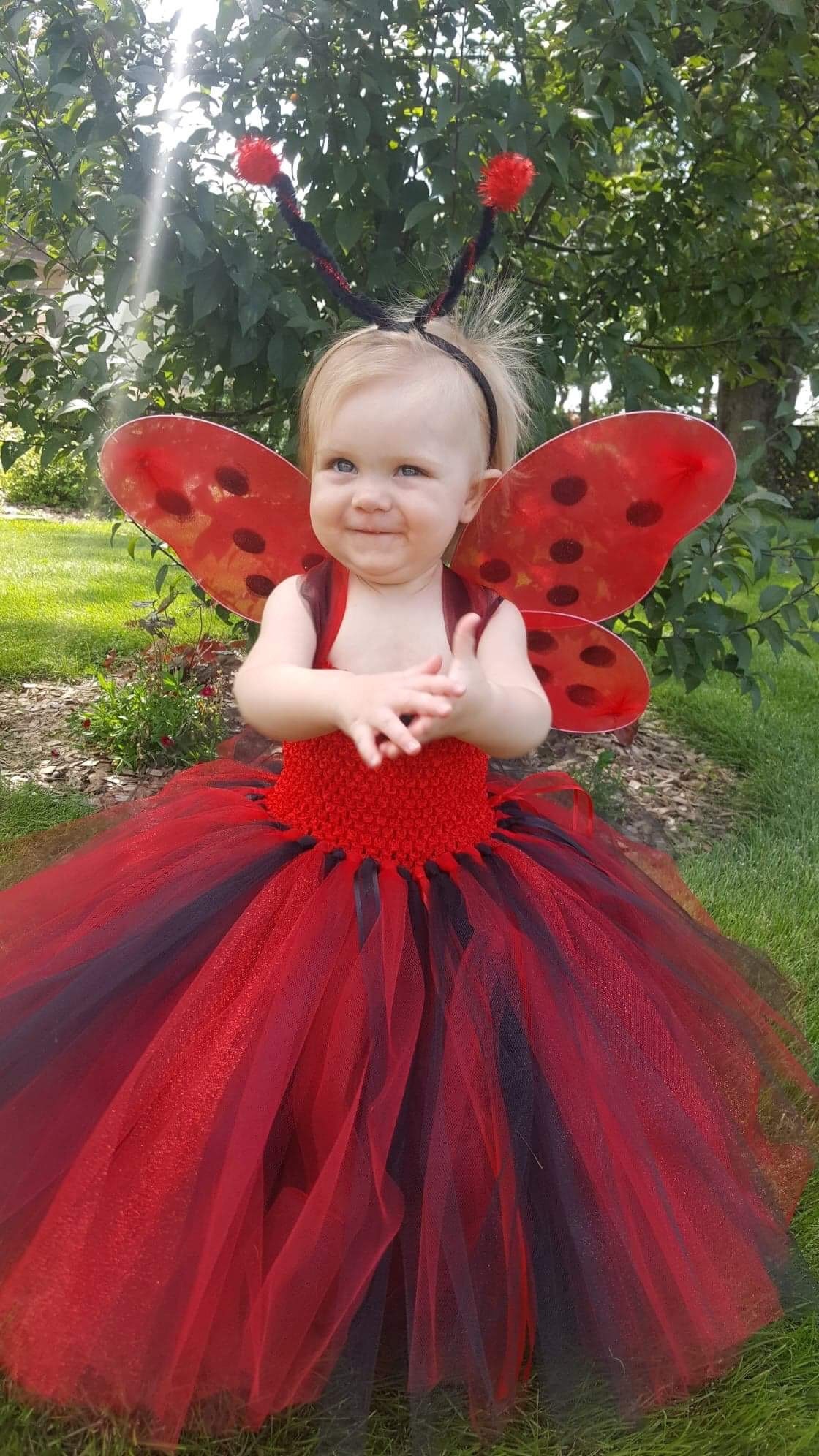 Girls Ladybug Costume, Baby Toddler Halloween Costume – Needles Knots n Bows