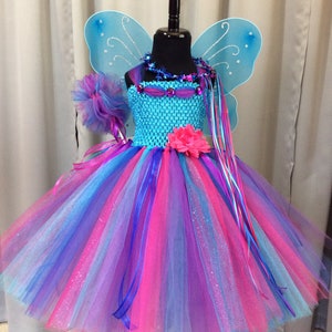 Turquoise, Fuchsia, Purple, & Royal Blue Fairy Princess Costume ...