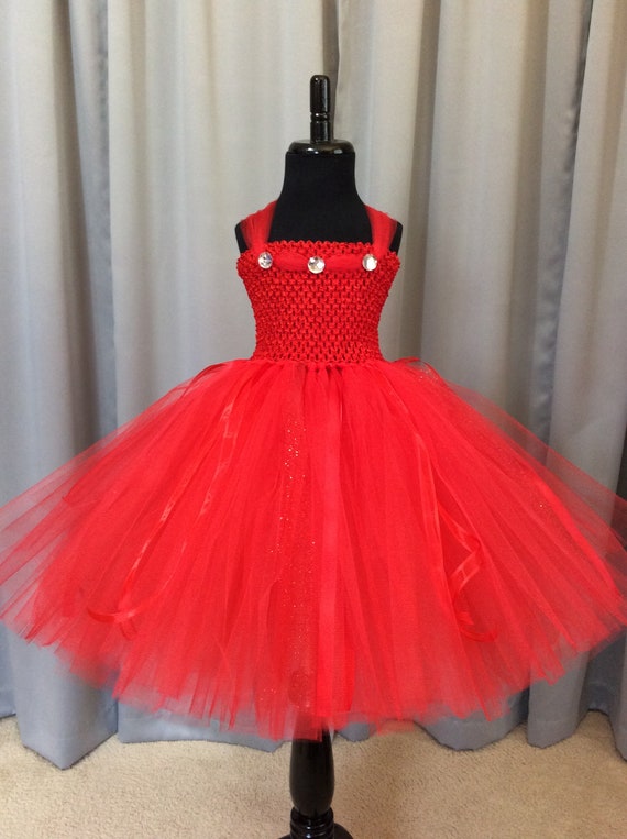 Vestido de tutú princesa roja para niñas de - Etsy