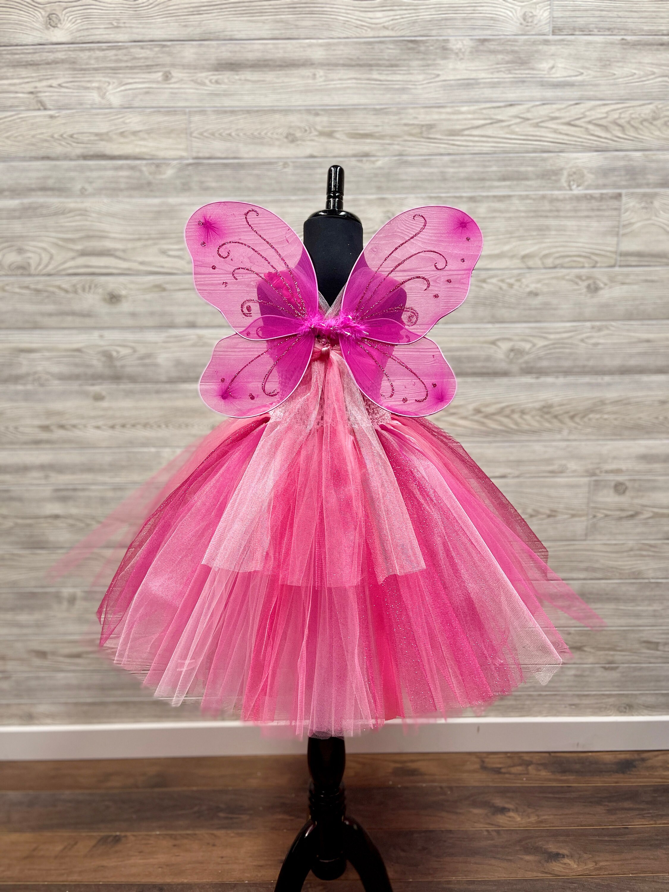 Pink and Fuchsia Fairy Princess Costume - Tutu Dress up Set