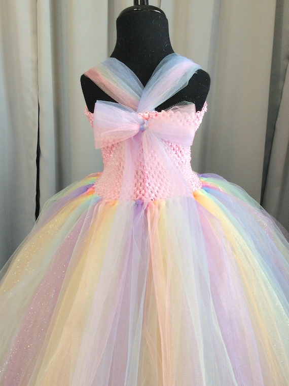 Pastel Rainbow Fairy Princess Tulle Tutu - Birthday Costume With Wings  Crown Wand - Etsy Israel
