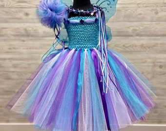 Party City Aqua Fairy Kids/Girls 4+ Tutu For Halloween Or Dress-Up