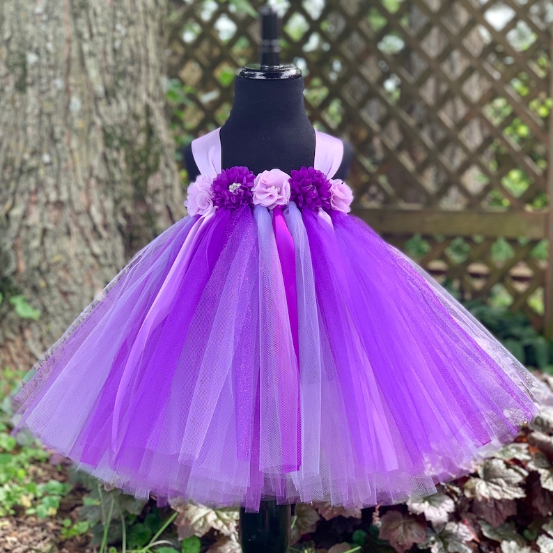 Purple & lavender flower princess dress tutu dress baby tutu Etsy