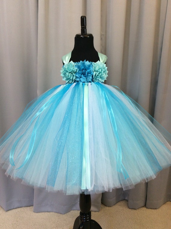 blue and white princess dress