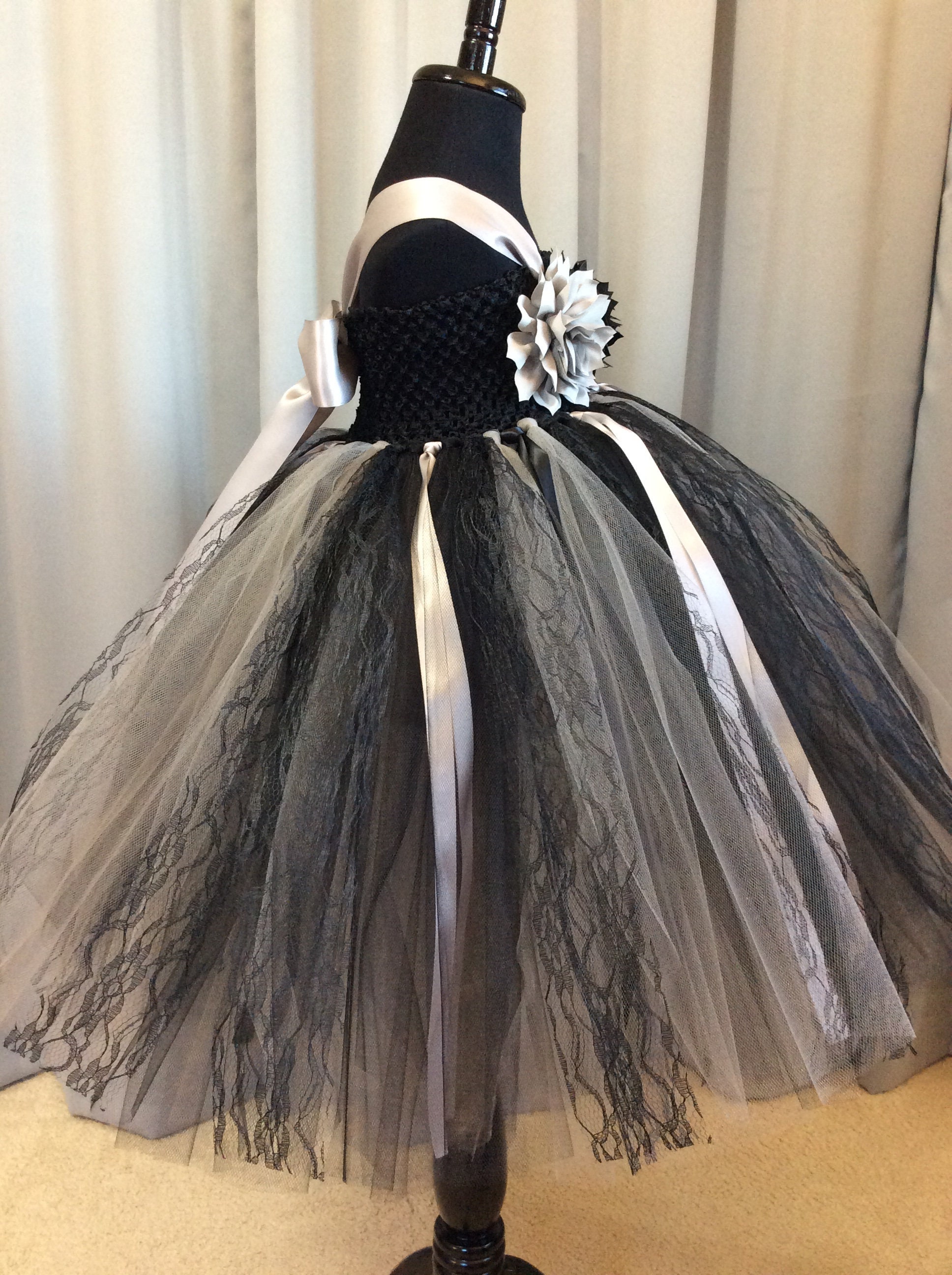 Negro y plata con encaje negro princesa tutú vestido para - Etsy España Negro y plata con encaje negro princesa tutú vestido para - Etsy España