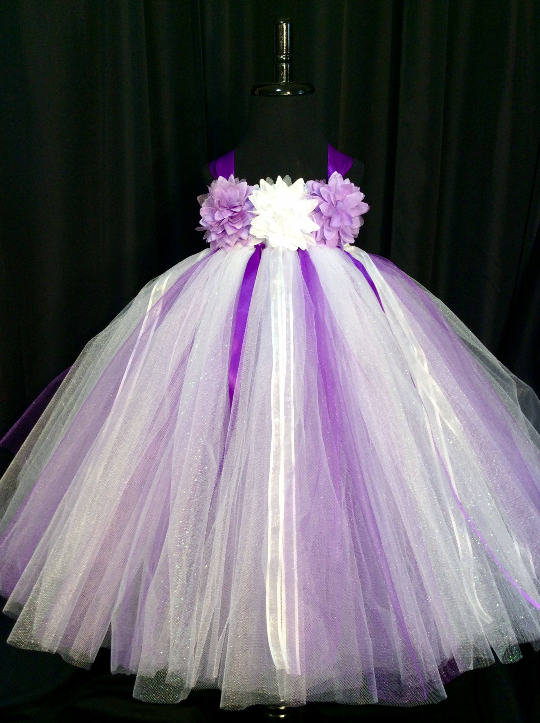 Purple Flower Girl Tutu Dress