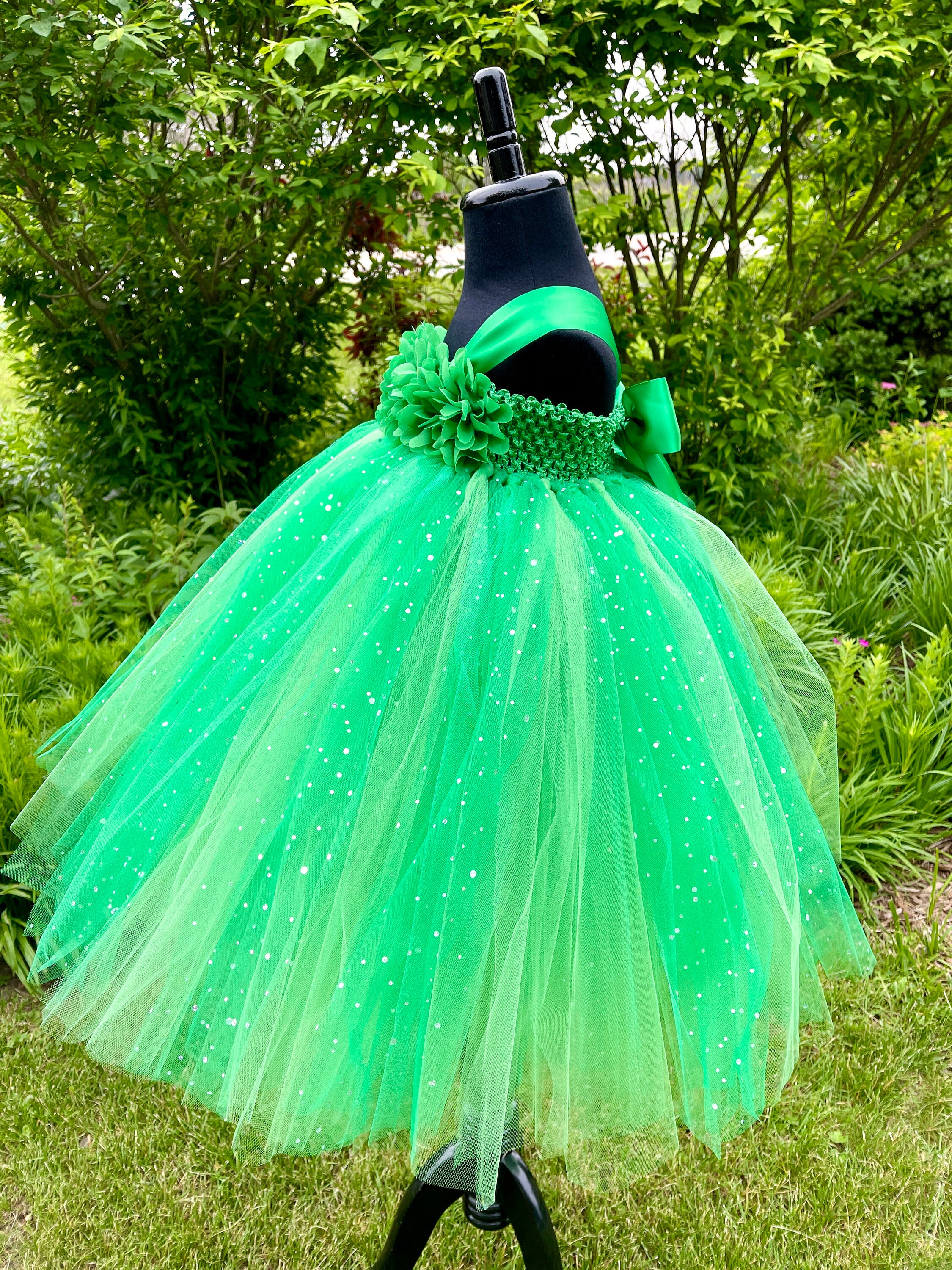 Emerald Green Princess Tutu Dress - Sparkle Dot Tulle - Flower Bodice -  Full 3 Layer Skirt - Etsy