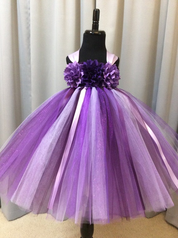 plum purple flower girl dresses