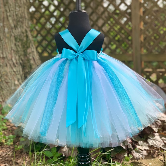 Turquoise & aqua flower robe princesse, robe tutu bébé, robe tutu  tout-petit, robe princesse bébé, robe princesse bambin, robe petite fille -   France
