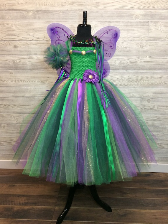 green and purple fairy costume