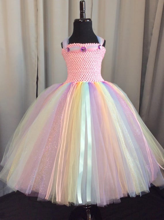 Pastel Rainbow Princess Tutu Dress for ...