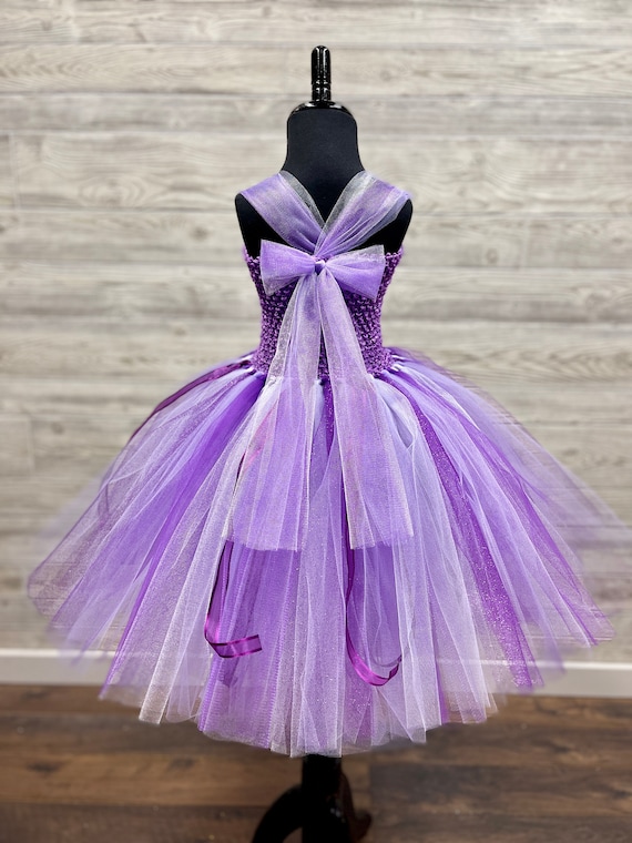 purple and white tutu dress Purple Lavender White Fairy Princess Birthday Costume w/Crown Wand Fairy Wings