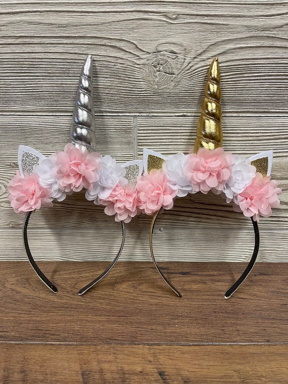 Einhorn-Stirnbänder Mit Glitzer-Ohren – 2 Stück, Niedlich Für Geburtstag, Halloween & Fotos