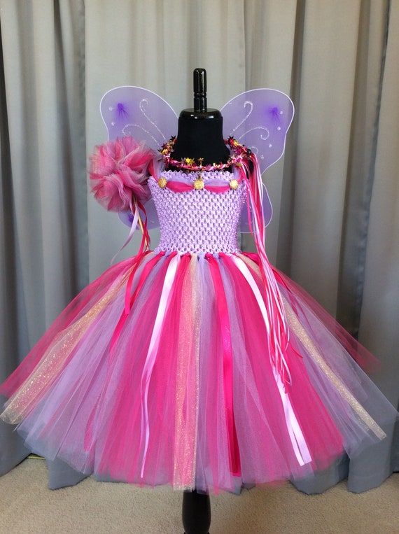 Woodland Fairy Princess Costume for Girls Fancy Tutu Dress with Wings set  Autumn Kids Birthday Party Halloween Cosplay Ball Gown