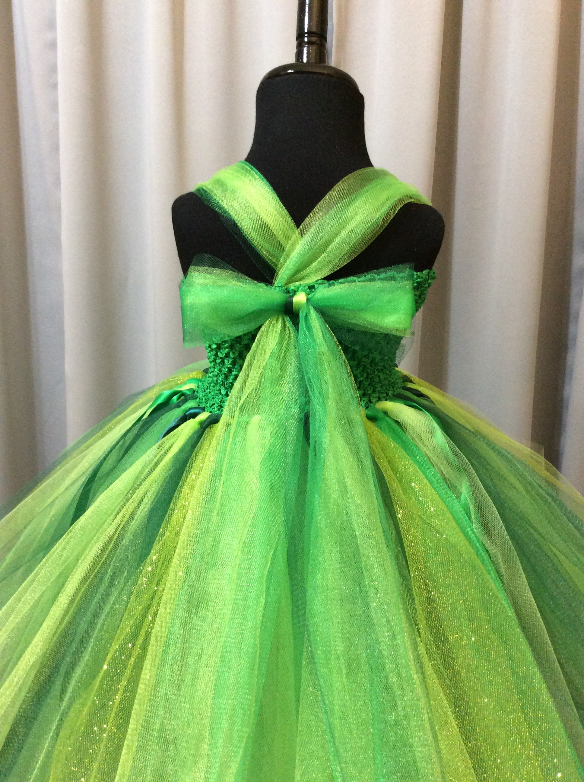 Green fairy tutu dress w/crown wand wings fairy princess | Etsy