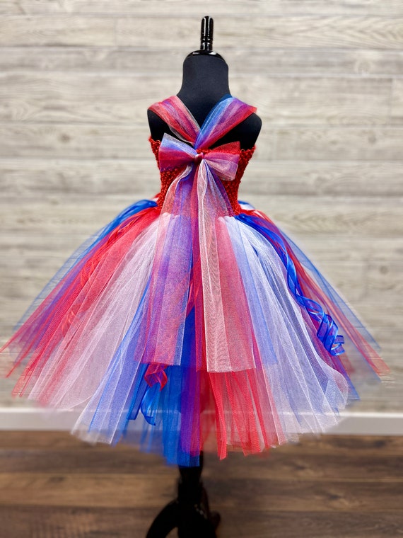 cute red white and blue dresses Patriotic Princess Tulle Tutu - Fairy Birthday Dress - Full 3 Layer Skirt Please refer to correct