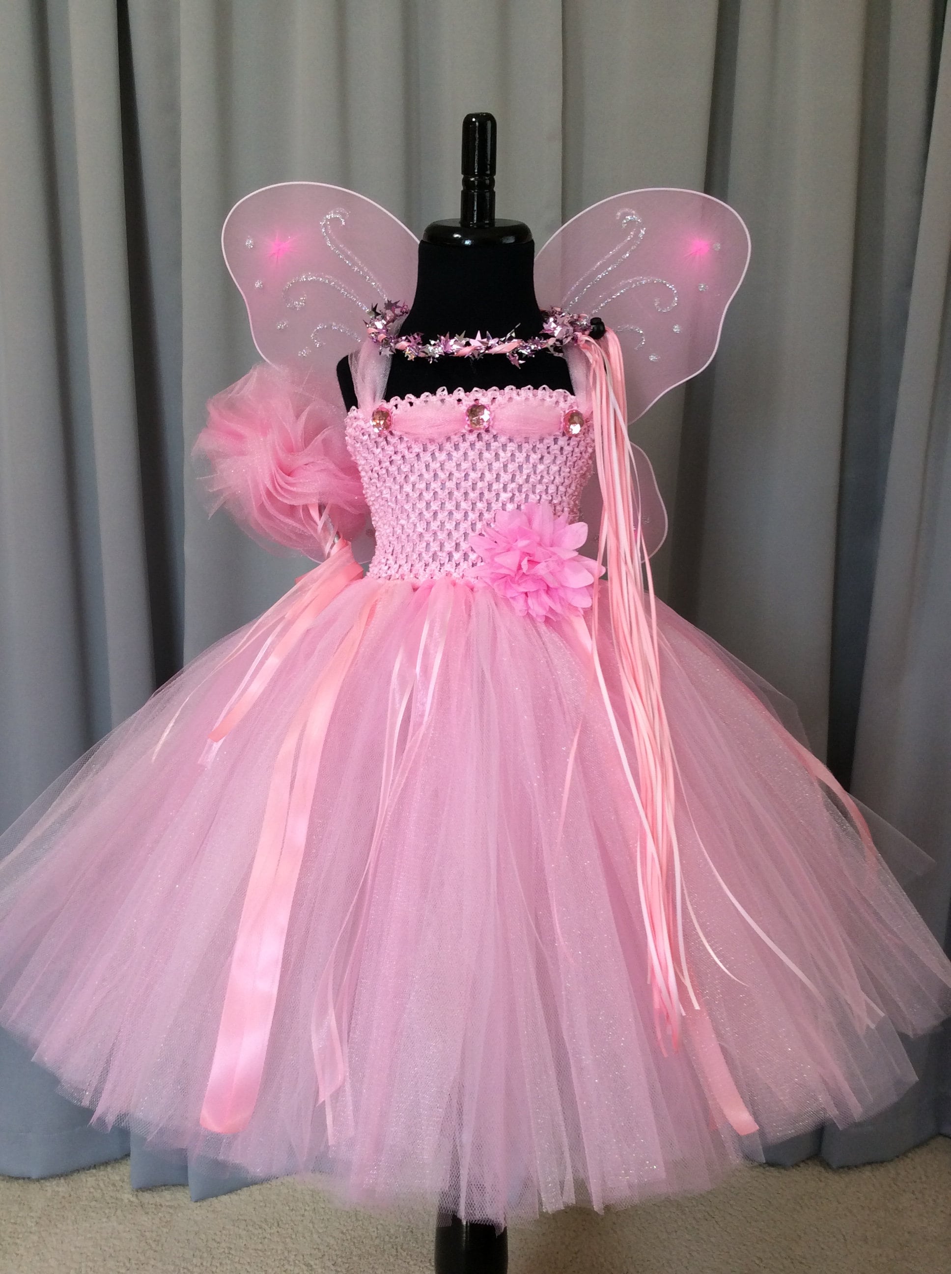 Traje de princesa de hadas rosa Tutu vestido de vestir - Etsy México Traje de princesa de hadas rosa Tutu vestido de vestir - Etsy México