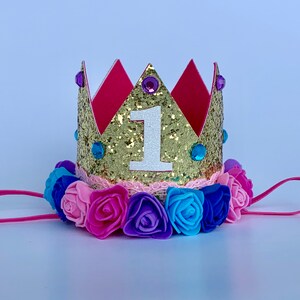 1st Birthday Crown, First Birthday Crown Girl, Birthday Party Hat, Birthday Crown Adult, Gold Crown, Flower Crown, Jewel Crown, Birthday