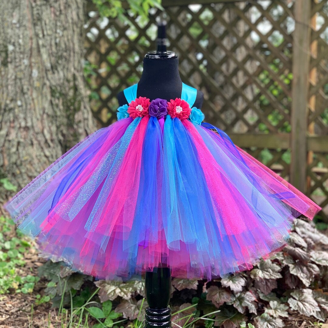 Bright Multi Color Flower Princess Dress, Tutu Dress Baby, Tutu Dress