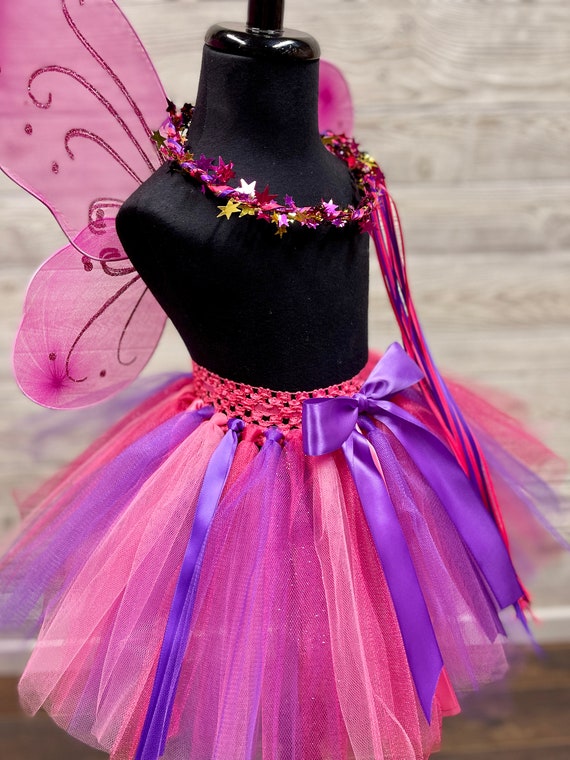 Fucsia y falda de tutu purpura Tutu para ninas Tutu bebe Tutu nino conjunto de vestir de tutu conjunto de tutu de cumpleanos Alas Corona Etsy Mexico