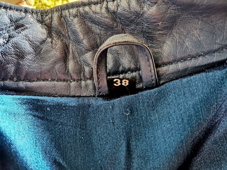 Women's Blue Spring Jacket Genuine Blue Leather Shabby Etsy