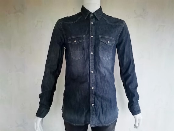 EU Size S Vintage Jack & Jones Denim Shirt Blue Cotton - Etsy Norway