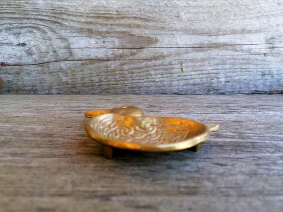 Vintage Brass Miniature Duckling, Small Brass Tri… - image 3