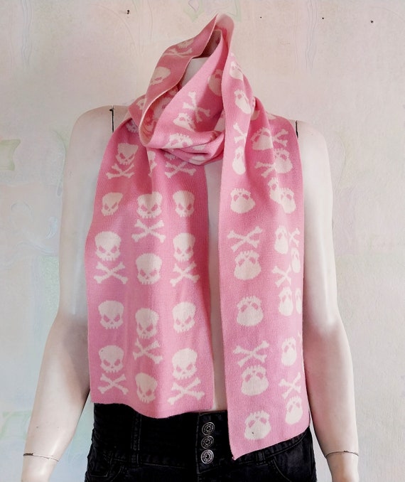 pink skull scarf
