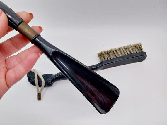 Vintage Shoehorn and Clothes Brush With Horse Hea… - image 8