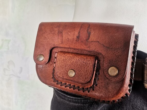 Vintage Handmade Belt Purse Genuine Brown Leather Hips Belt | Etsy UK