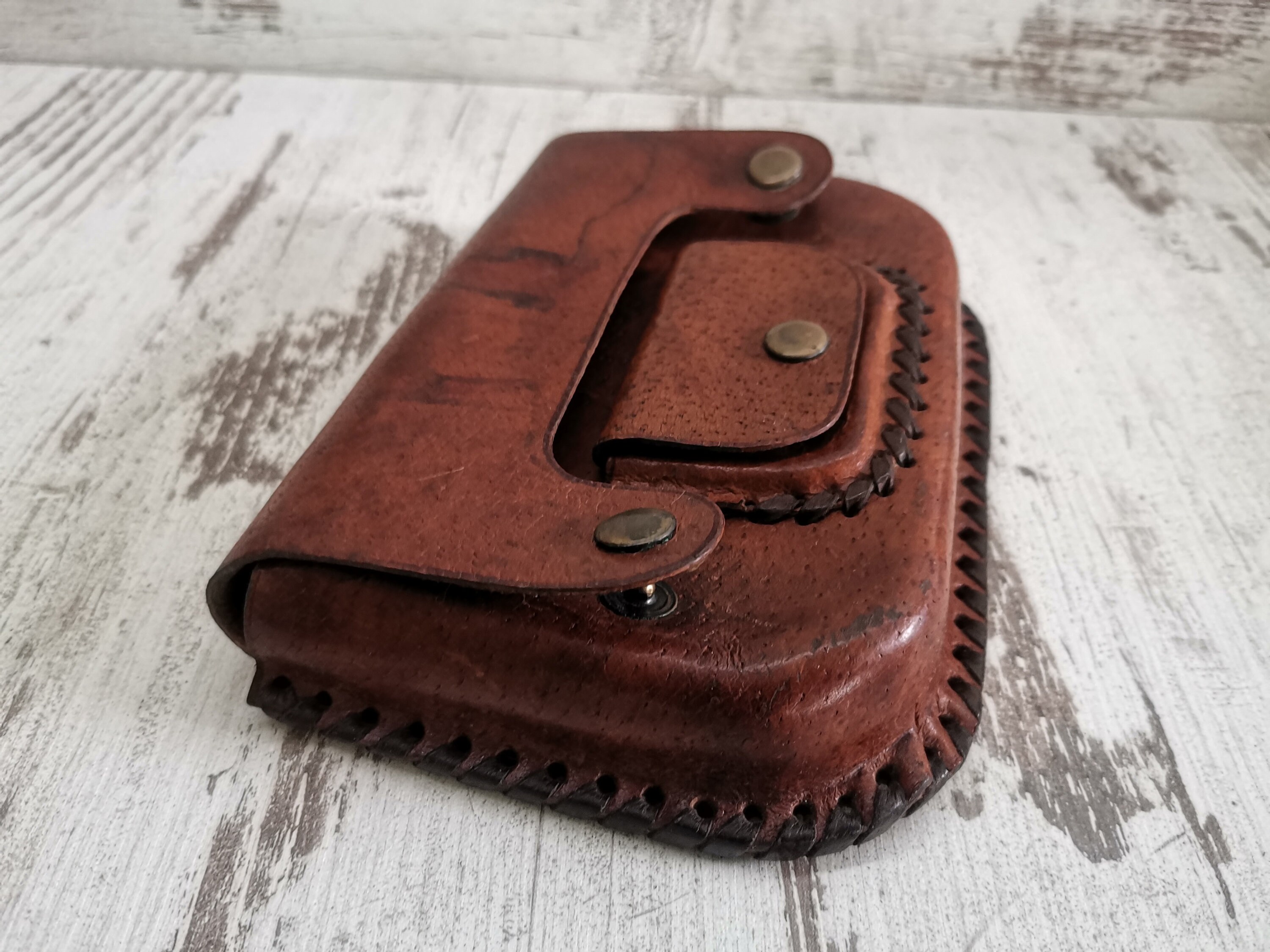 Vintage Handmade Belt Purse Genuine Brown Leather Hips Belt Etsy UK