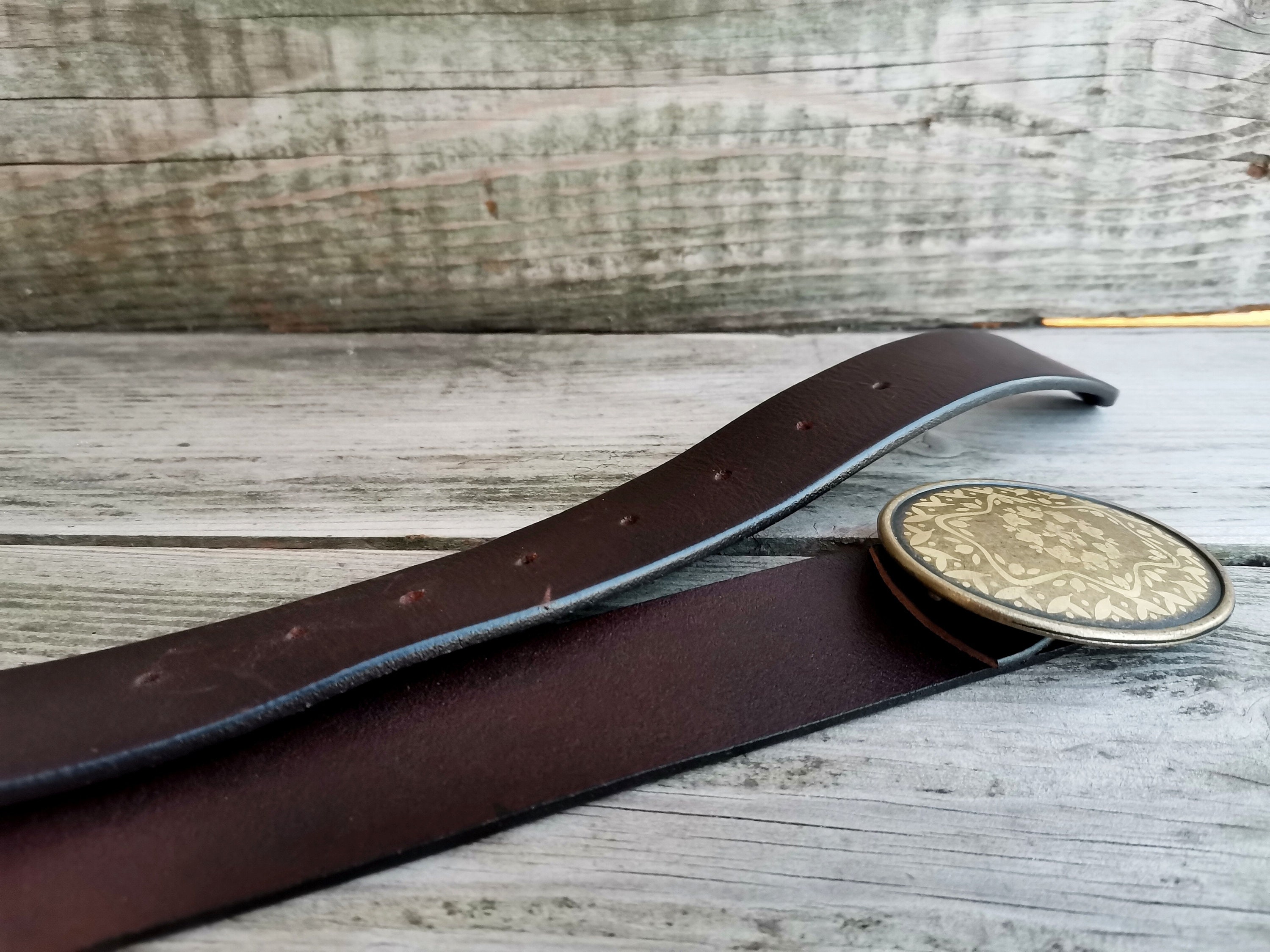 Vintage Donaldson Disney Belt, Genuine Brown Leather Belt, Mens Gift