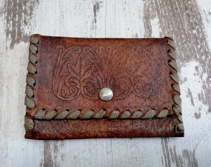 Vintage Men's Wallet Genuine Distressed Leather Wallet Etsy