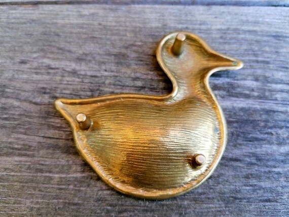 Vintage Brass Miniature Duckling, Small Brass Tri… - image 4