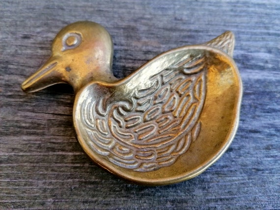 Vintage Brass Miniature Duckling, Small Brass Tri… - image 8