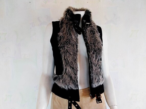 Faux fur 2025 suede vest