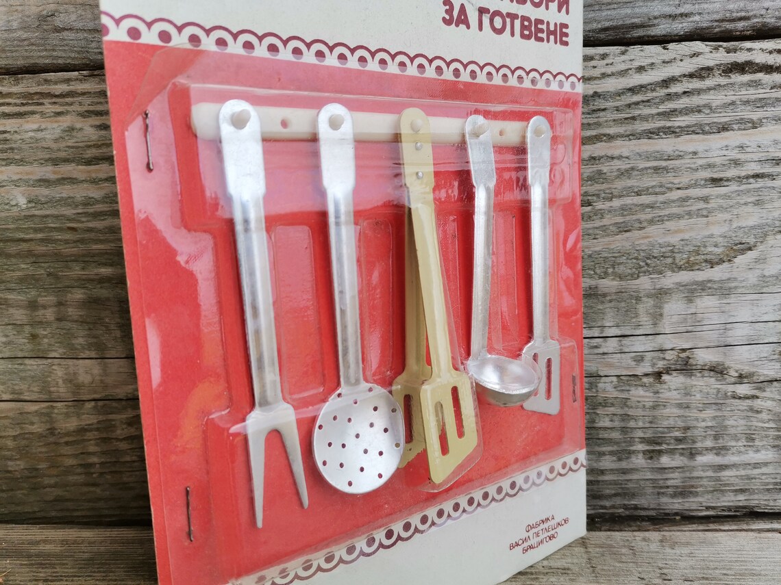 Vintage Kids Kitchen Utensils, Childrens Cooking Utensils, 80s Child's