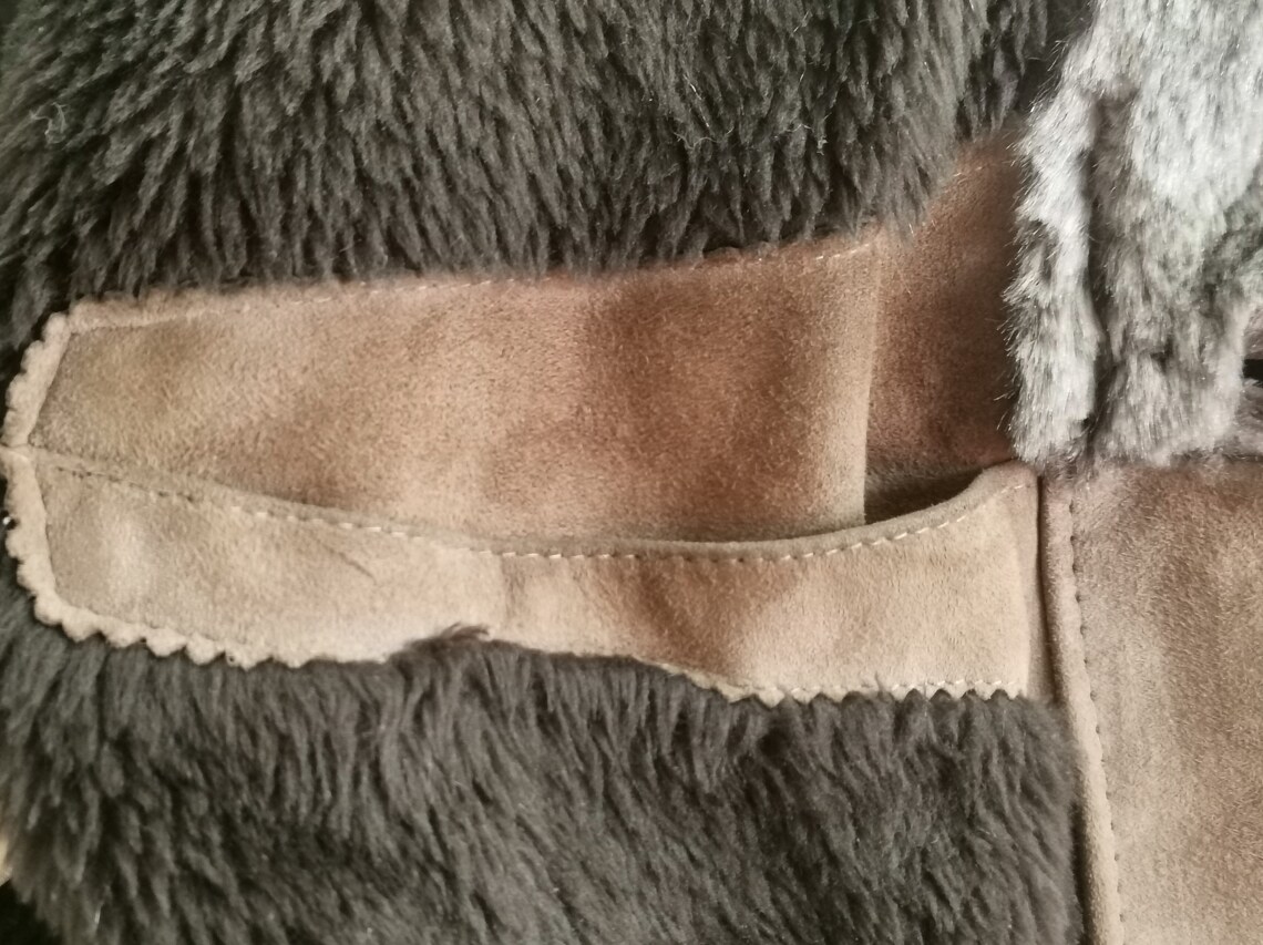 Vtg Men's Warm Leather Coat, Genuine Brown Suede Leather, Lumberjack