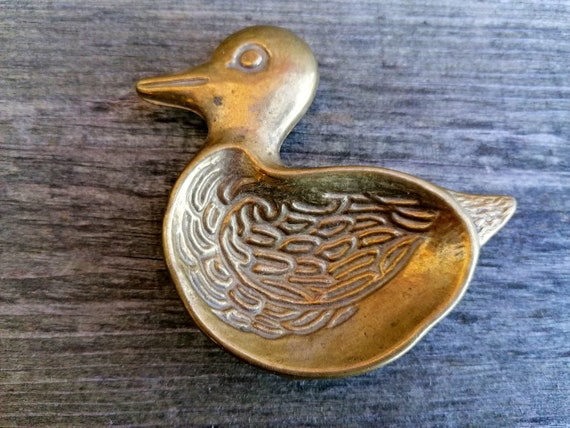 Vintage Brass Miniature Duckling, Small Brass Tri… - image 7