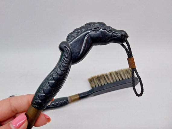 Vintage Shoehorn and Clothes Brush With Horse Hea… - image 7