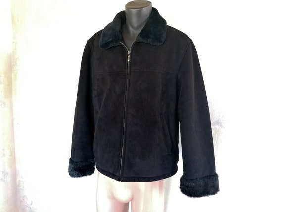 Vintage Guy Laroche Men's Jacket Branded Black Suede | Etsy