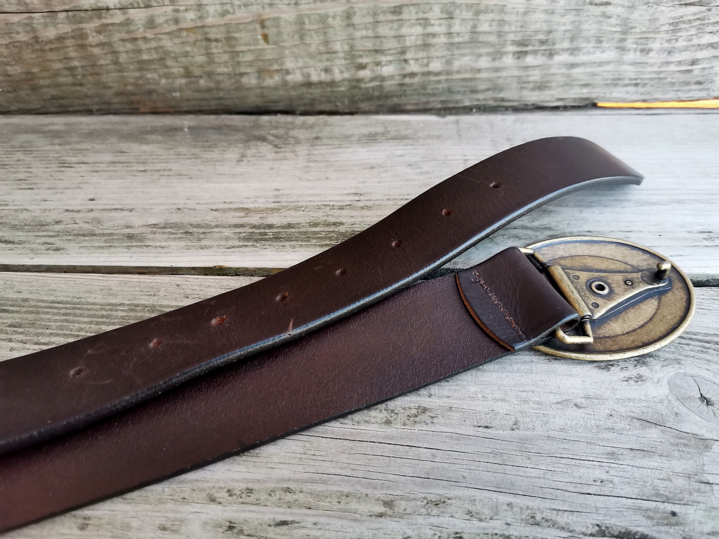 Vintage Donaldson Disney Belt, Genuine Brown Leather Belt, Mens Gift