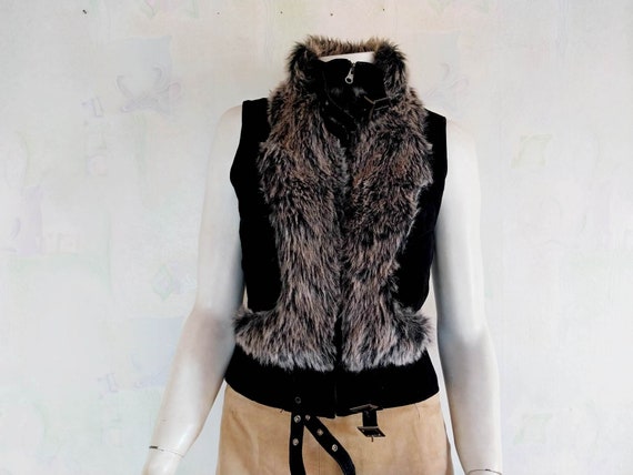Suede and fur best sale vest