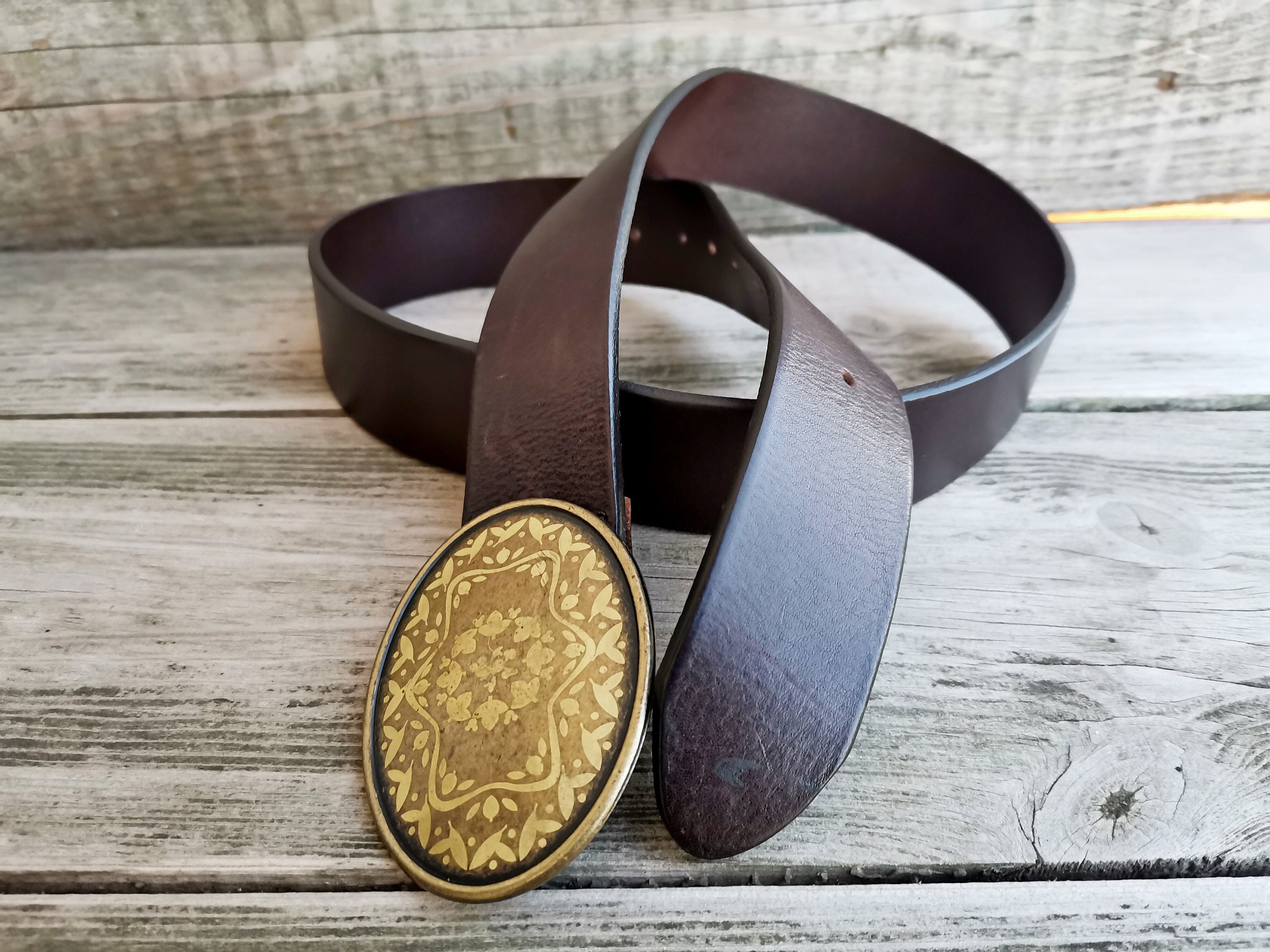 Vintage Donaldson Disney Belt, Genuine Brown Leather Belt, Mens Gift