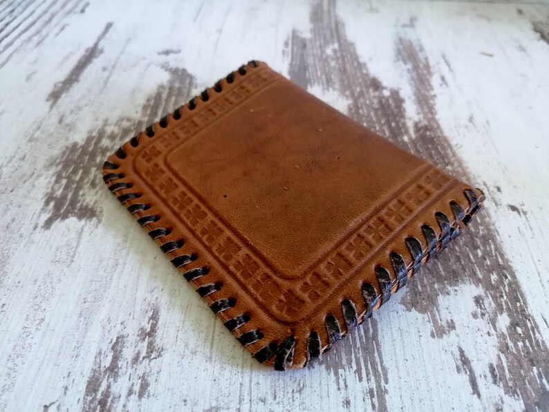 Vintage Handmade Wallet Genuine Distressed Leather Billfold - Etsy