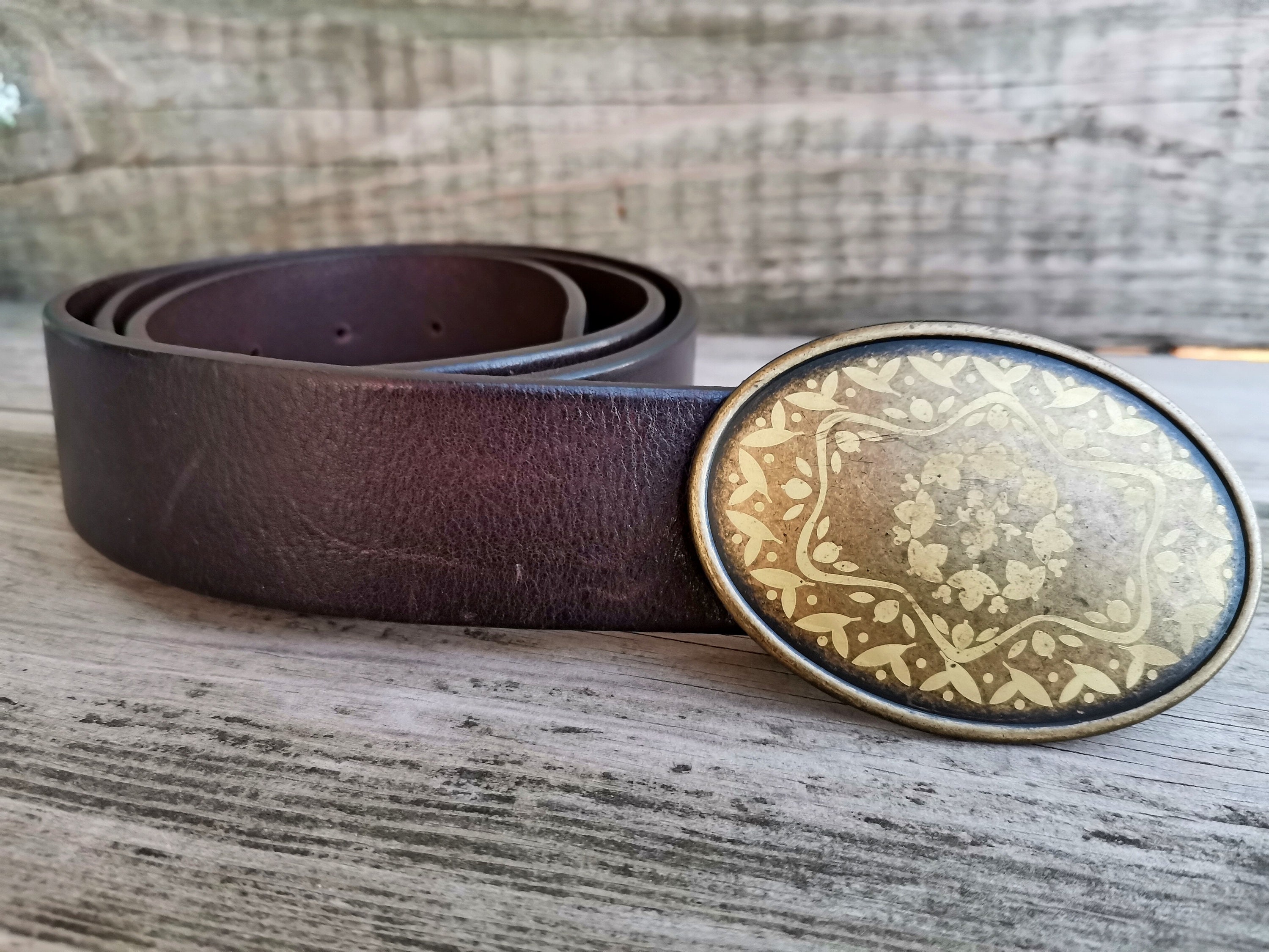 Vintage Donaldson Disney Belt, Genuine Brown Leather Belt, Mens Gift
