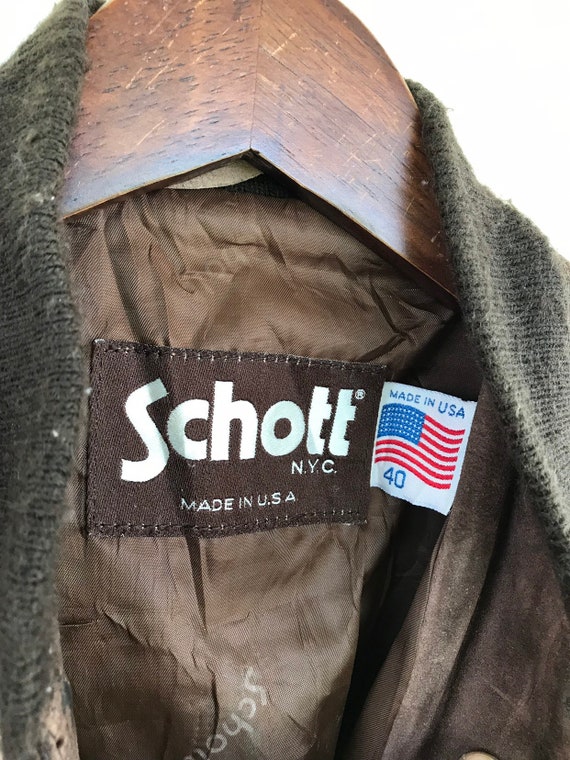 Vintage Schott Usa Suede Jacket Schott Leather Jacket Made in Usa 